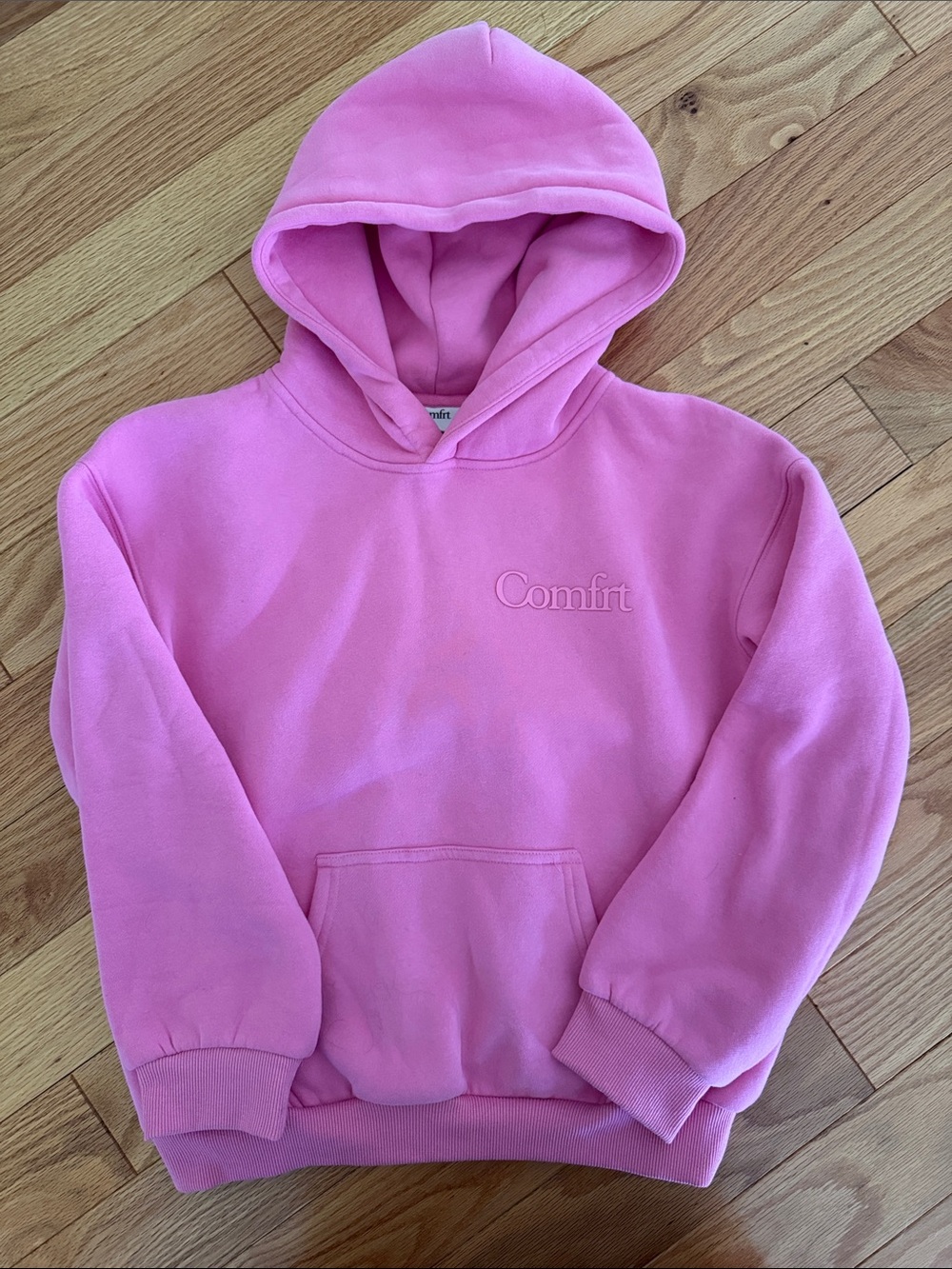 Comfrt Kids' Pink Hoodie Sweatshirt- L